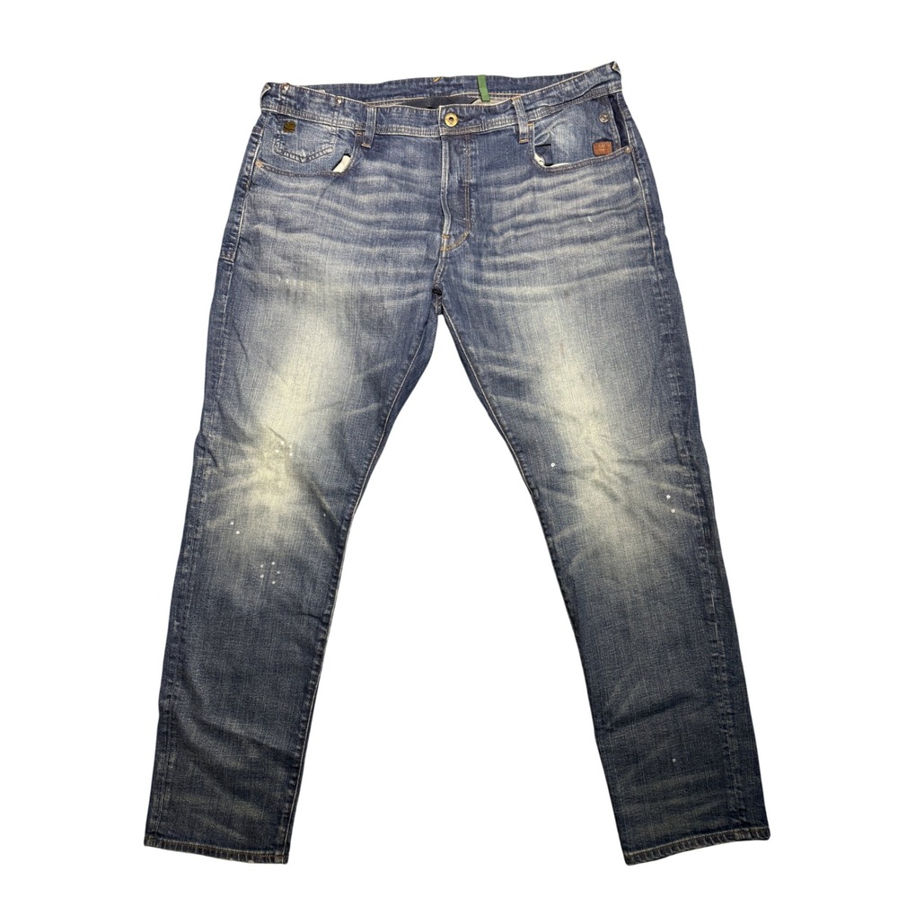 G-Star RAW G-Bleid Slim Jeans Mens 39x31 Medium Wash Blue Sustainable Denim
